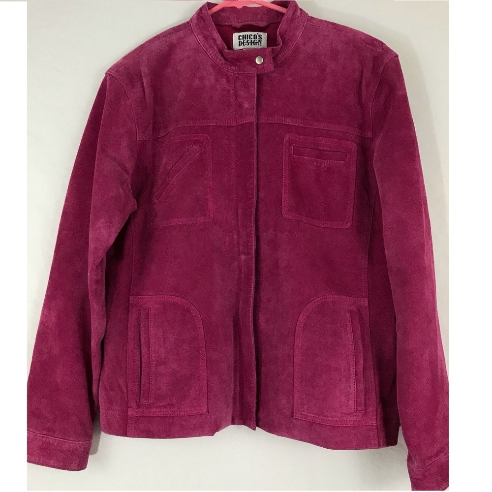 Nice Women's Chico's Genuine Pink Suede Leather